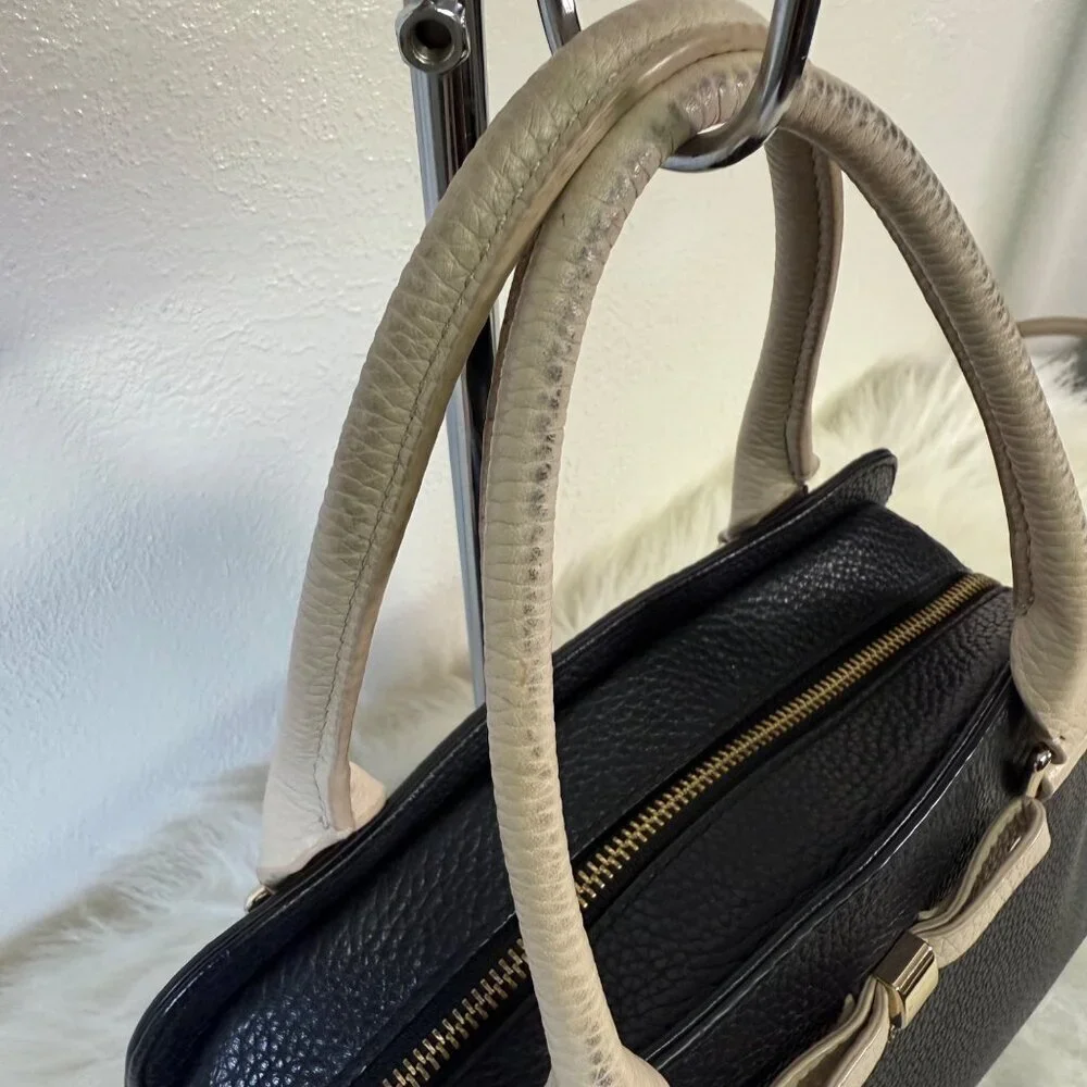 Kate Spade Sawyer Henderson Street Black Satchel Pumise Leather CrossbodyBag Bow